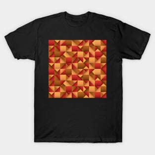 Copper and Red Geometric Pattern T-Shirt